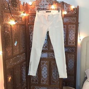 White skinny high waisted jeans; j brand